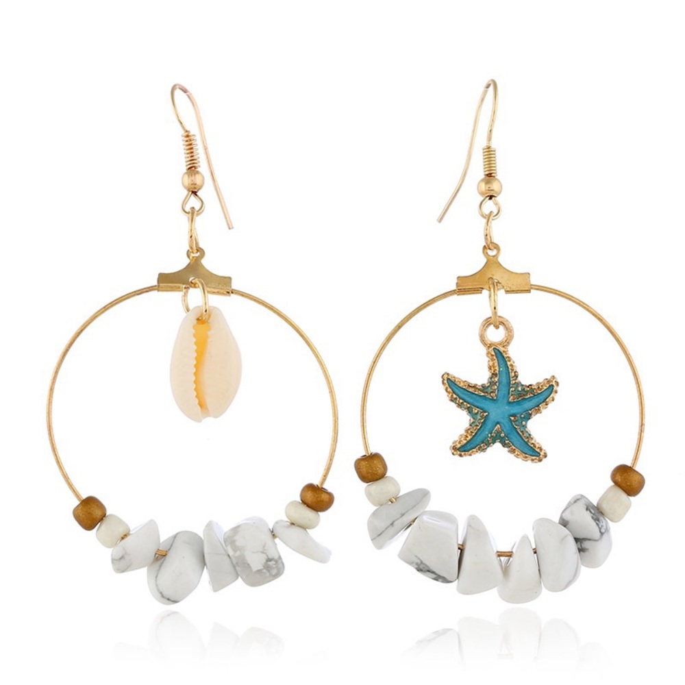 Women Sea Shell Cowrie Beach Earrings